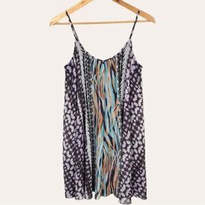 Express Animal Print Boho Chiffon Slip Dress – Size M